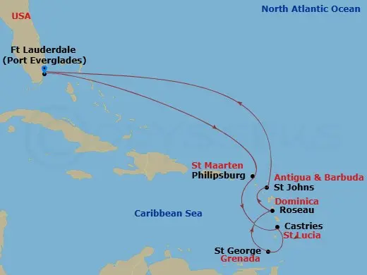 Itinerary schematic diagram