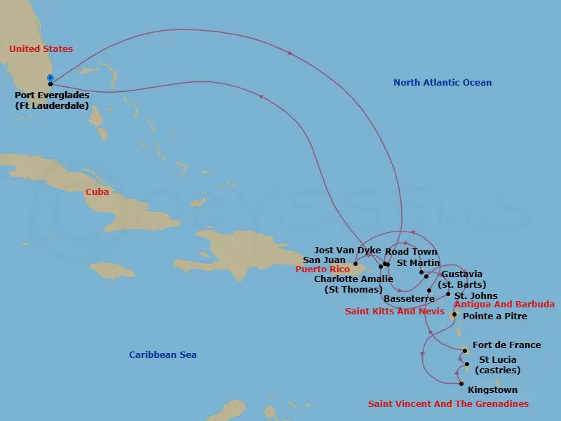Itinerary schematic diagram