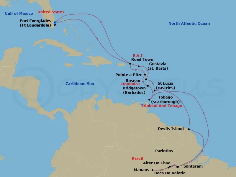 Itinerary schematic diagram