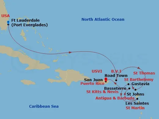 Itinerary schematic diagram