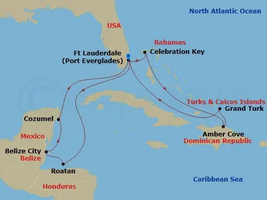 Itinerary schematic diagram