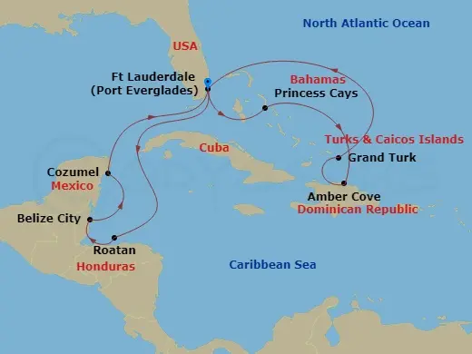 Itinerary schematic diagram