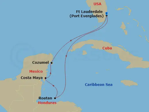 Itinerary schematic diagram