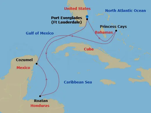 Itinerary schematic diagram