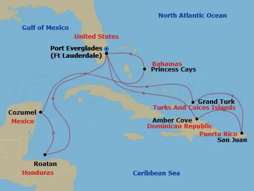 Itinerary schematic diagram