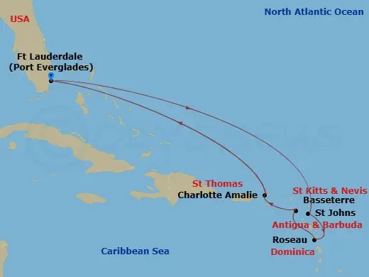 Itinerary schematic diagram
