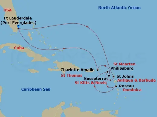 Itinerary schematic diagram