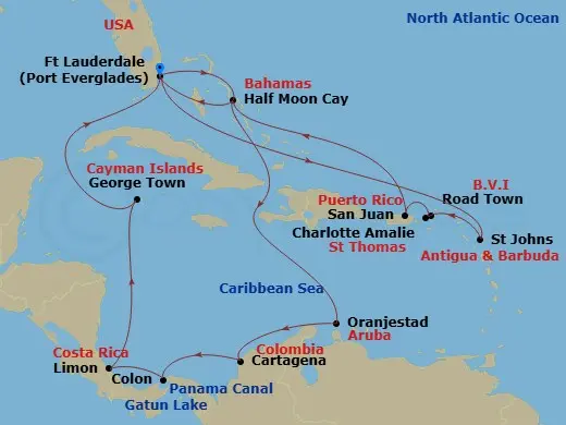 Itinerary schematic diagram