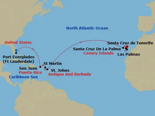 Itinerary schematic diagram