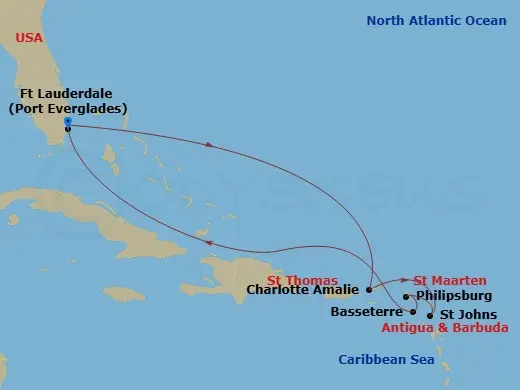 Itinerary schematic diagram