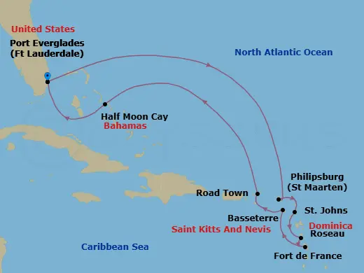 Itinerary schematic diagram