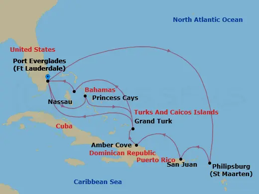 Itinerary schematic diagram