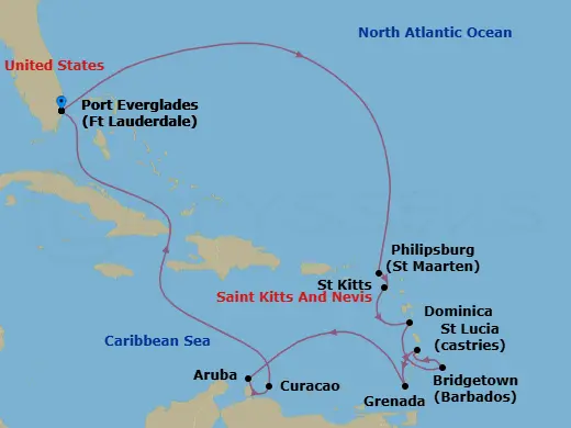 Itinerary schematic diagram