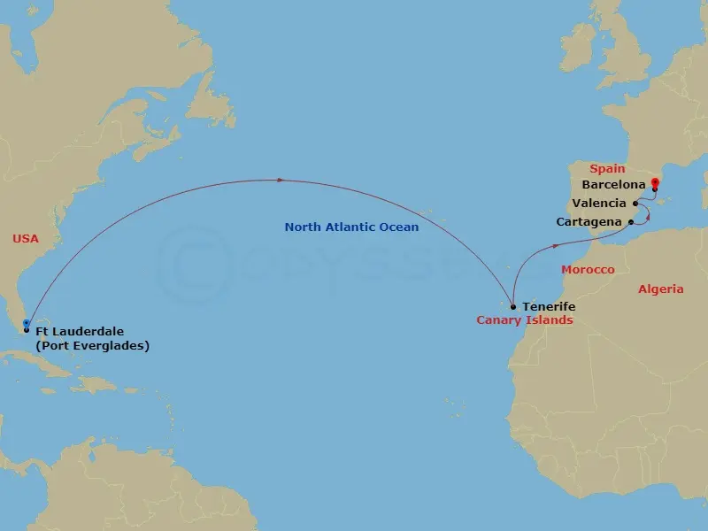 Itinerary schematic diagram