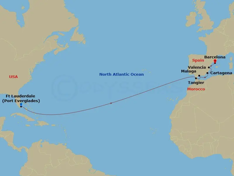 Itinerary schematic diagram