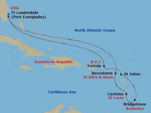 Itinerary schematic diagram
