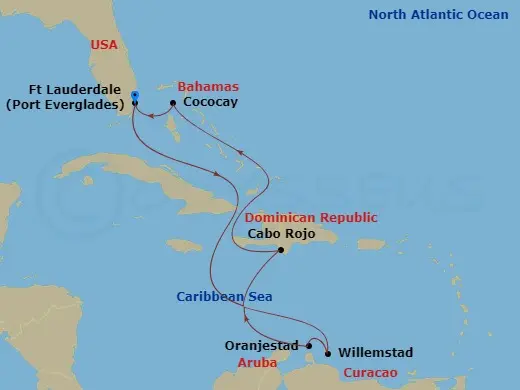 Itinerary schematic diagram