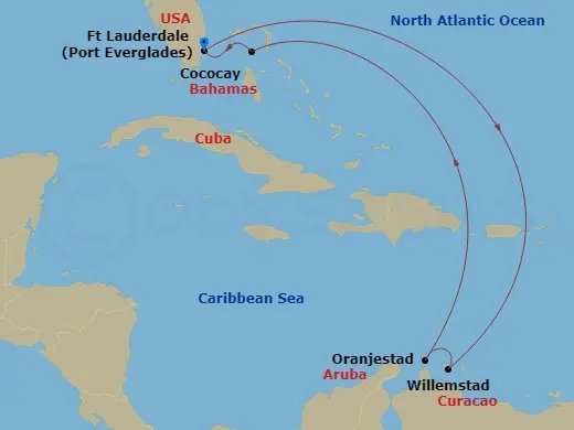 Itinerary schematic diagram