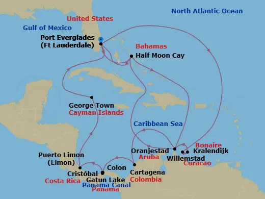 Itinerary schematic diagram