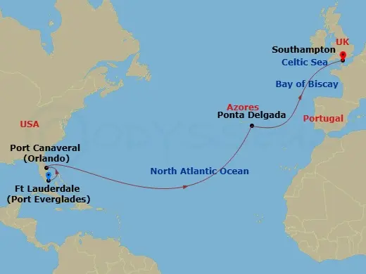Itinerary schematic diagram