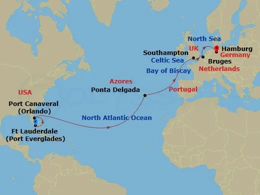 Itinerary schematic diagram
