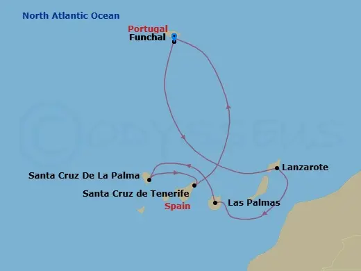 Itinerary schematic diagram