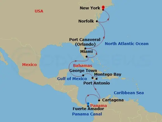 Itinerary schematic diagram
