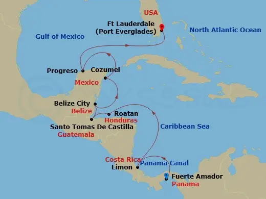 Itinerary schematic diagram