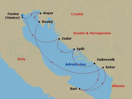Itinerary schematic diagram