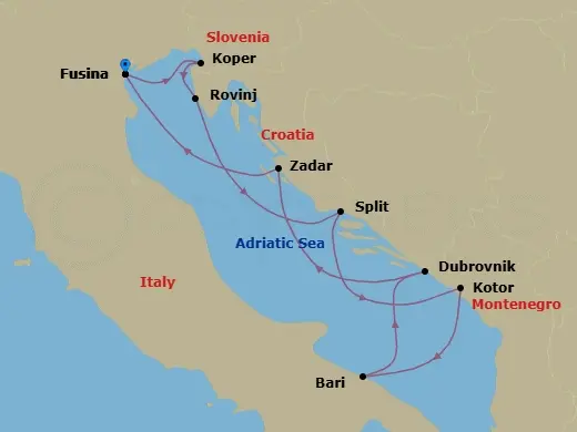 Itinerary schematic diagram