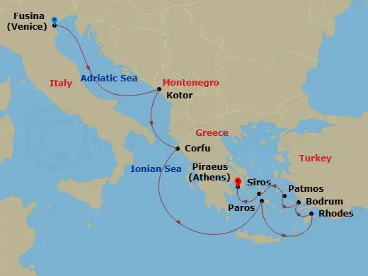 Itinerary schematic diagram