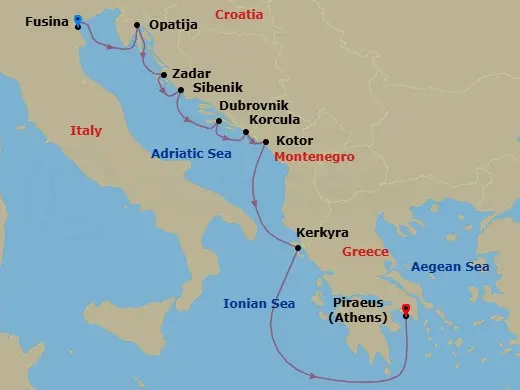 Itinerary schematic diagram