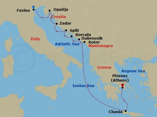 Itinerary schematic diagram