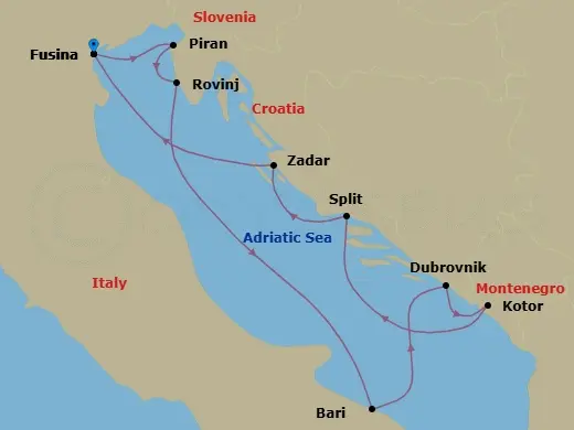 Itinerary schematic diagram