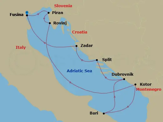 Itinerary schematic diagram
