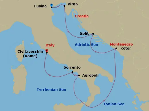 Itinerary schematic diagram