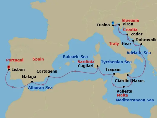 Itinerary schematic diagram