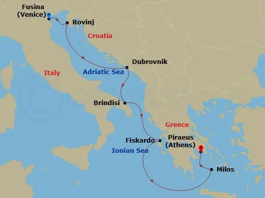 Itinerary schematic diagram
