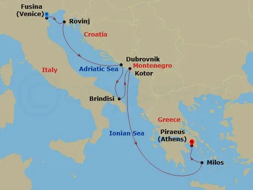 Itinerary schematic diagram