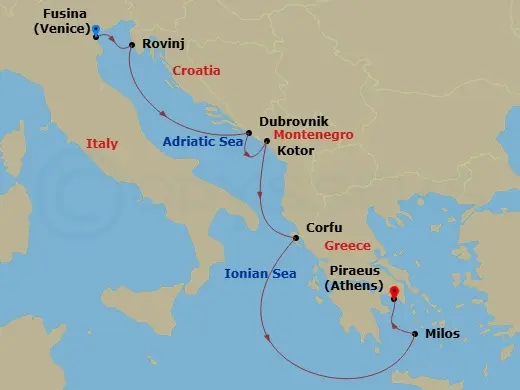 Itinerary schematic diagram