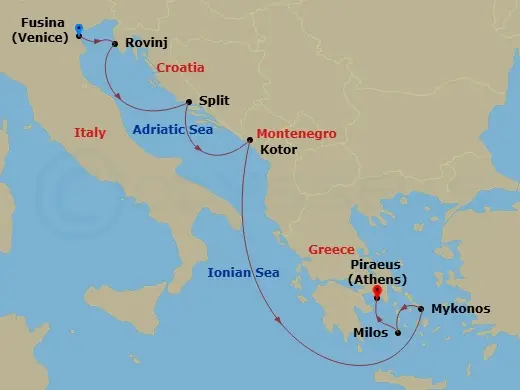 Itinerary schematic diagram