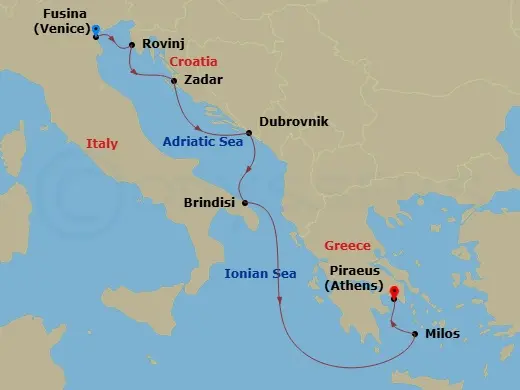 Itinerary schematic diagram