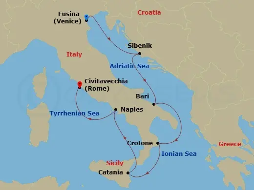 Itinerary schematic diagram