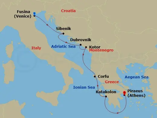Itinerary schematic diagram