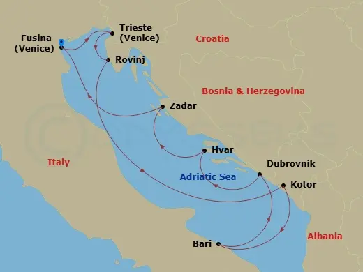 Itinerary schematic diagram