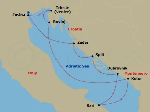 Itinerary schematic diagram