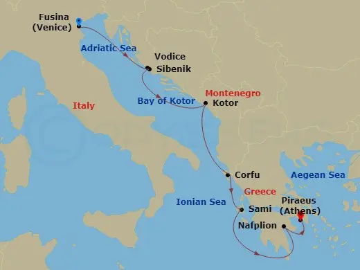 Itinerary schematic diagram