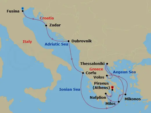 Itinerary schematic diagram