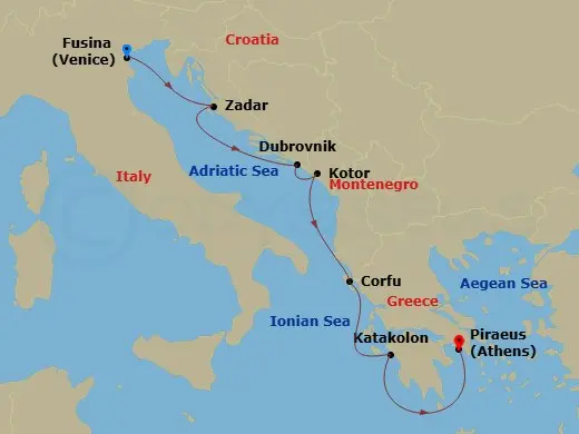 Itinerary schematic diagram