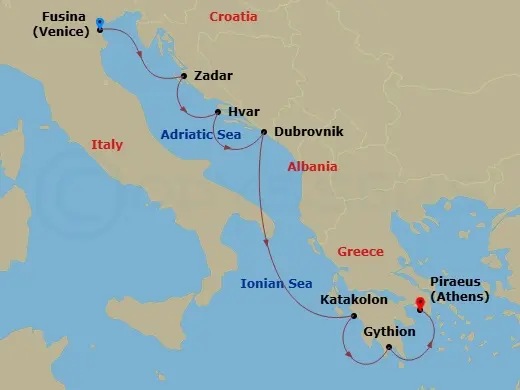 Itinerary schematic diagram